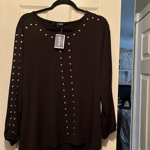Harve Benard long sleeve studded blouse